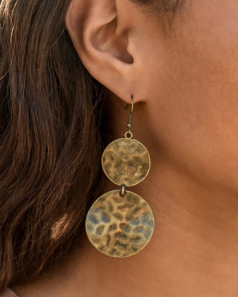 HARDWARE-Headed ~ Brass Earrings