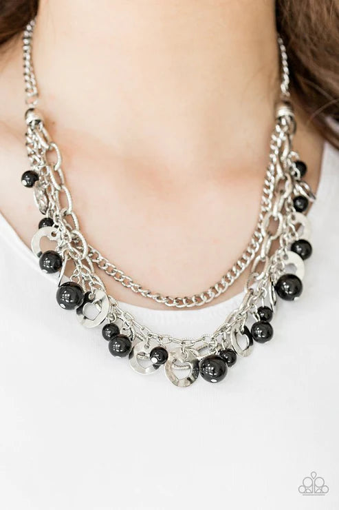 Hoppin Hearts ~ Black Necklace