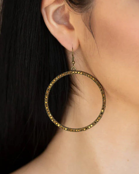 Just Add Sparkle ~ Brass Earrings