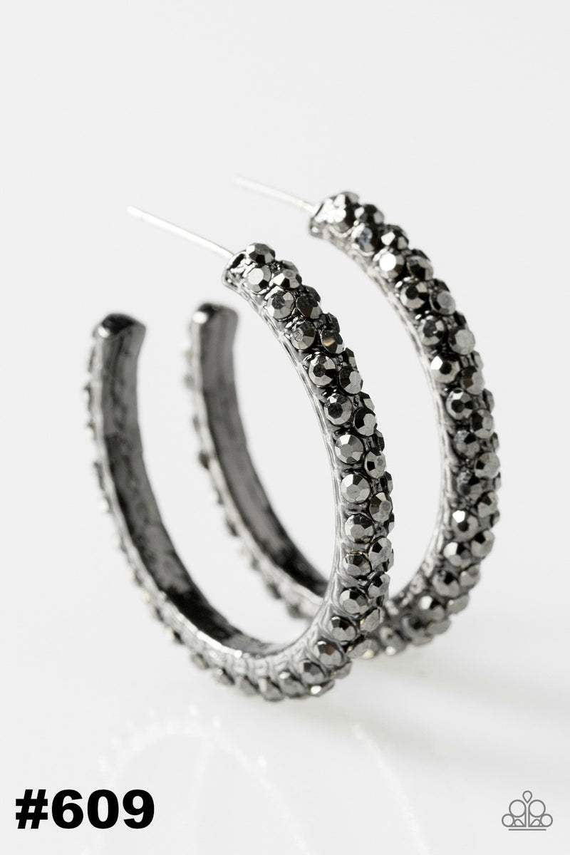 Make It A TRIPLE ~ Black Earrings