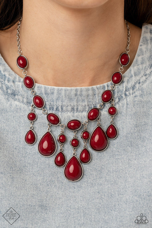 Mediterranean Mystery ~ Red Necklace