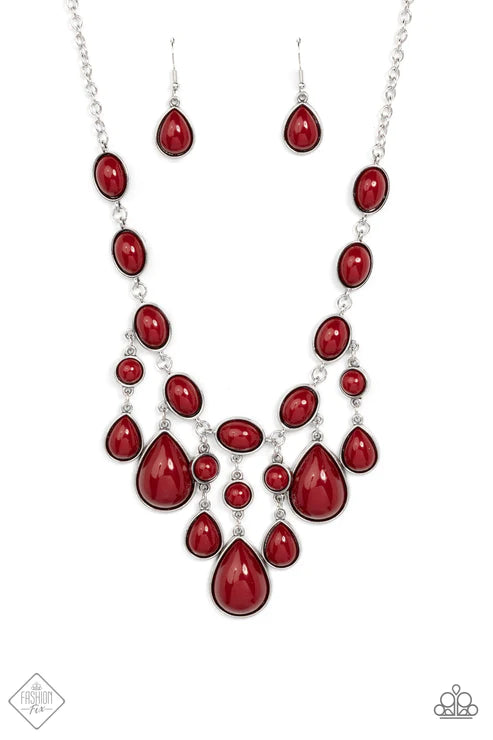 Mediterranean Mystery ~ Red Necklace