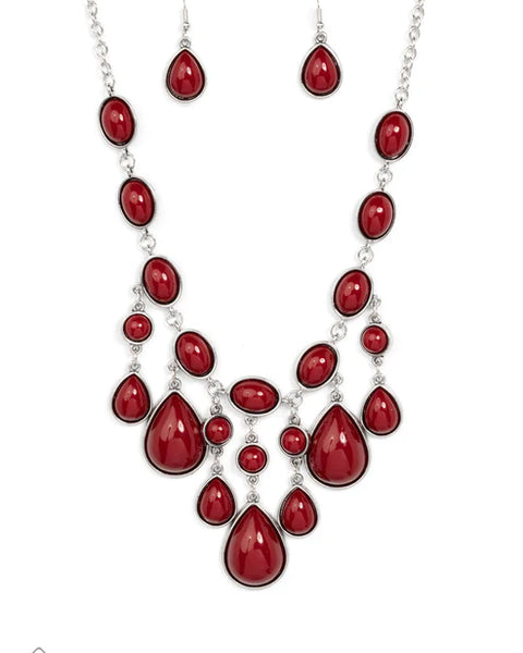 Mediterranean Mystery ~ Red Necklace