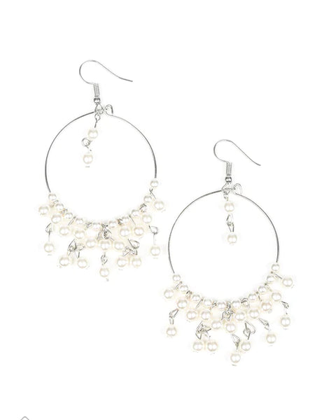 Now On Broadway ~ White Earrings