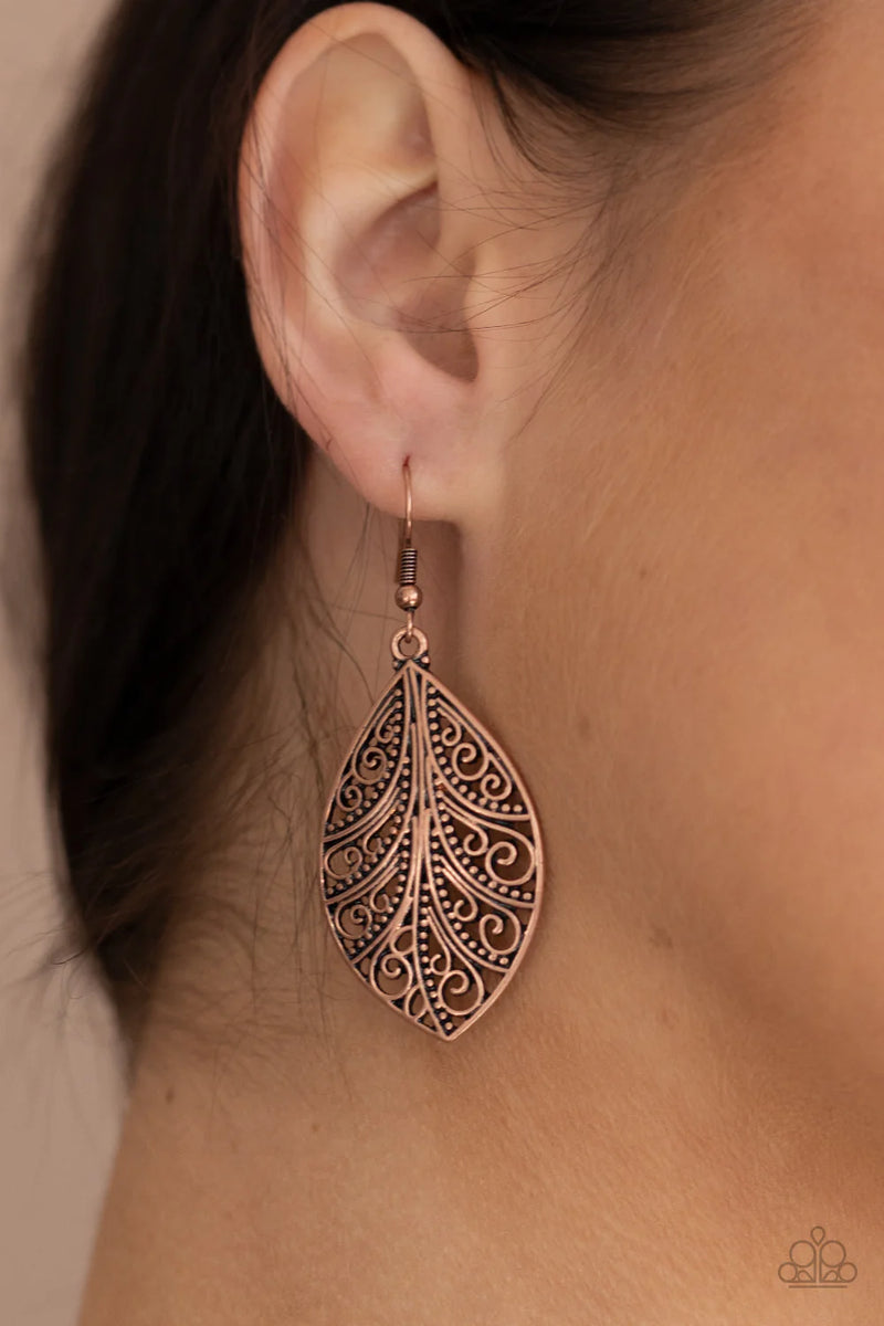 One VINE Day ~ Copper Earrings