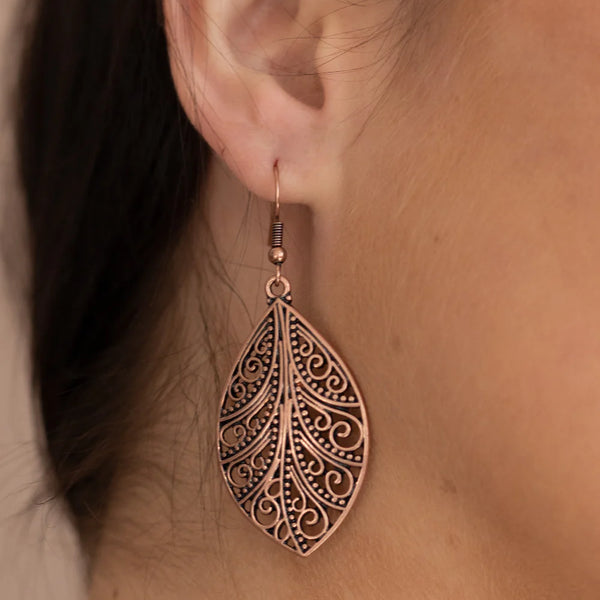 One VINE Day ~ Copper Earrings