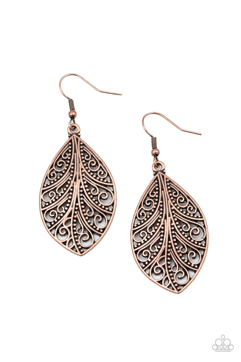 One VINE Day ~ Copper Earrings