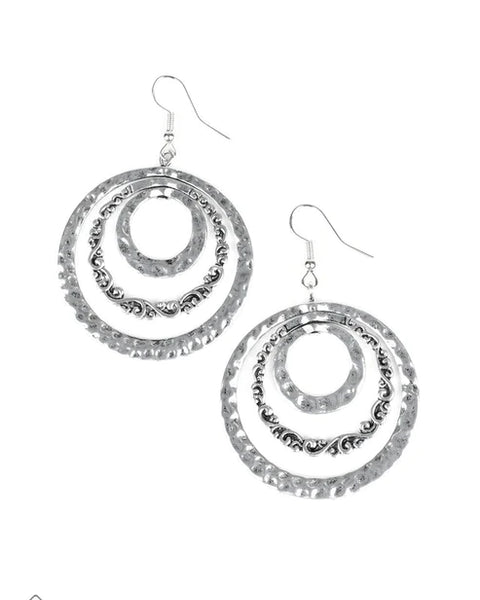 Out Of Control Shimmer ~ Silver Earrings