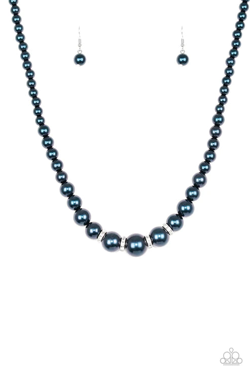 Party Pearls ~ Blue Necklace