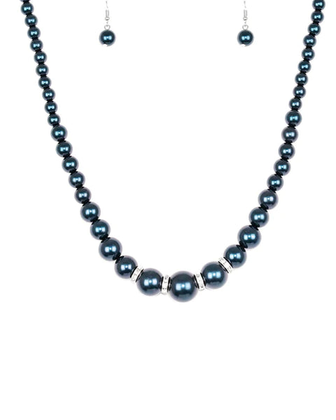 Party Pearls ~ Blue Necklace