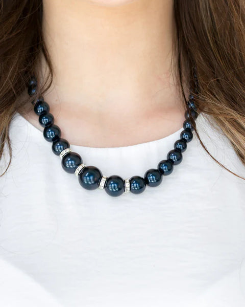 Party Pearls ~ Blue Necklace