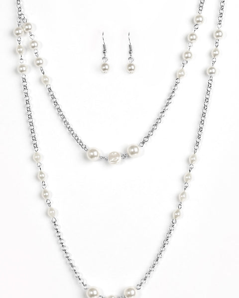 Pearl Promenade ~ White Necklace