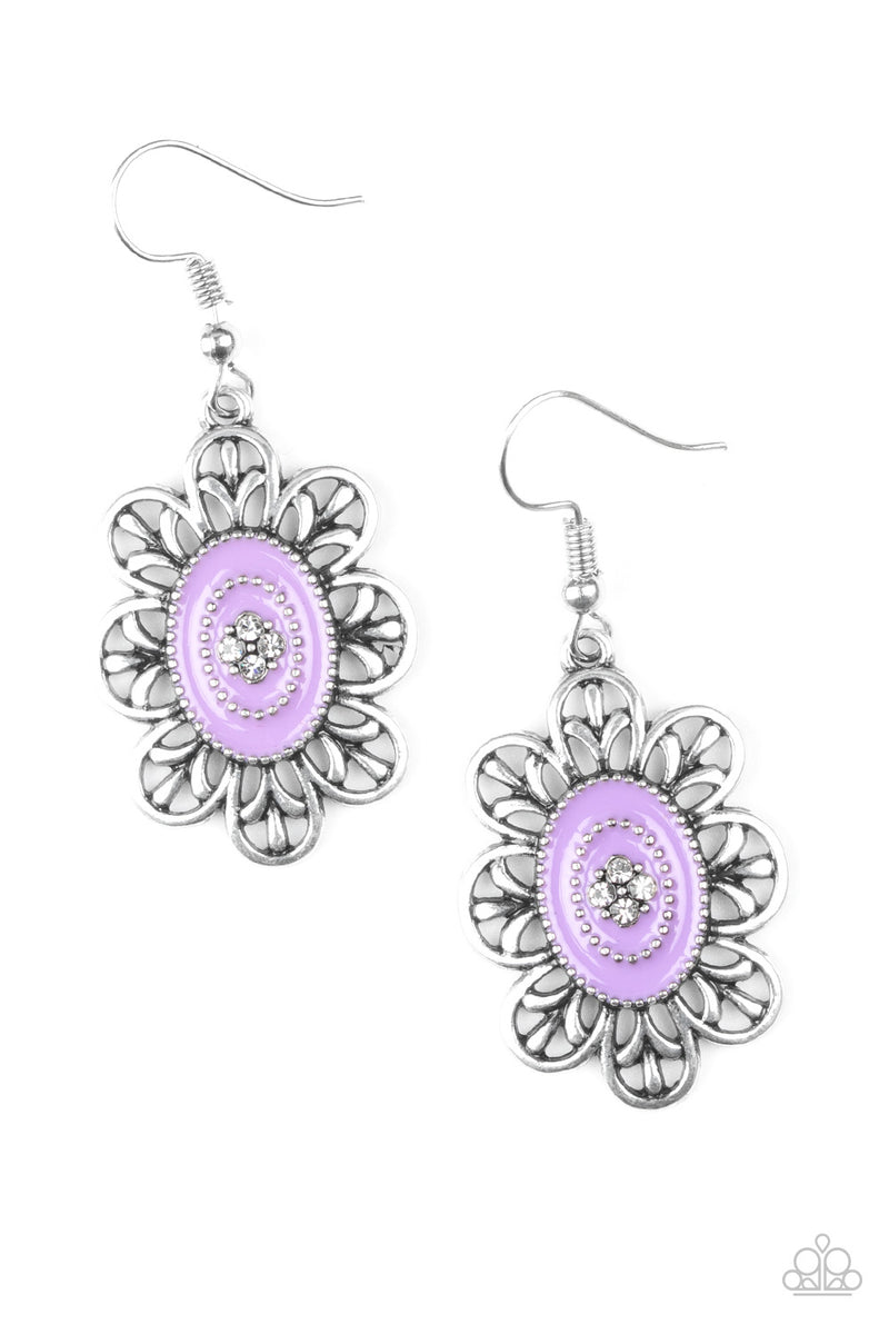 Posy Party ~ Purple Earrings