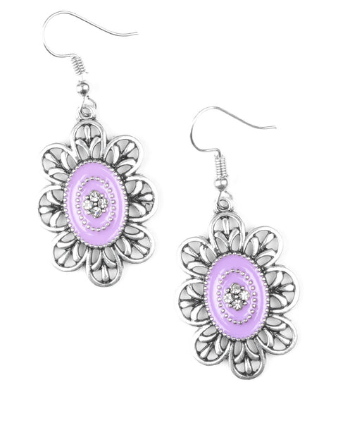 Posy Party ~ Purple Earrings