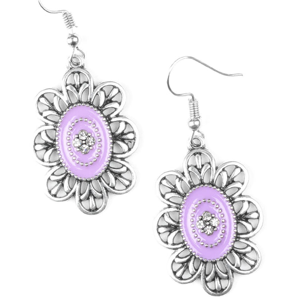 Posy Party ~ Purple Earrings