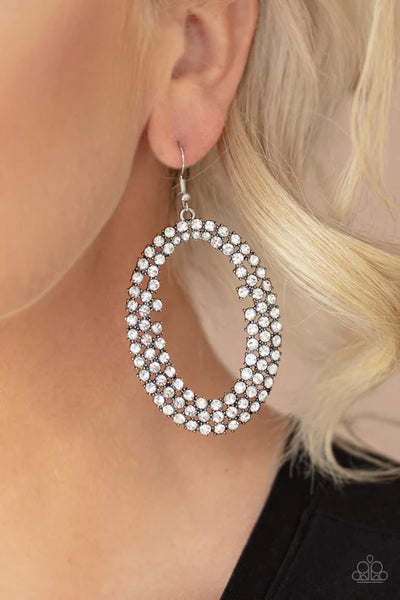 Radical Razzle ~ White Earrings