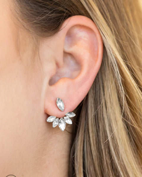 Radical Refinement ~ White Double Post Earrings