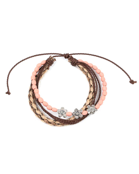 Raffia Remix ~ Pink Bracelet