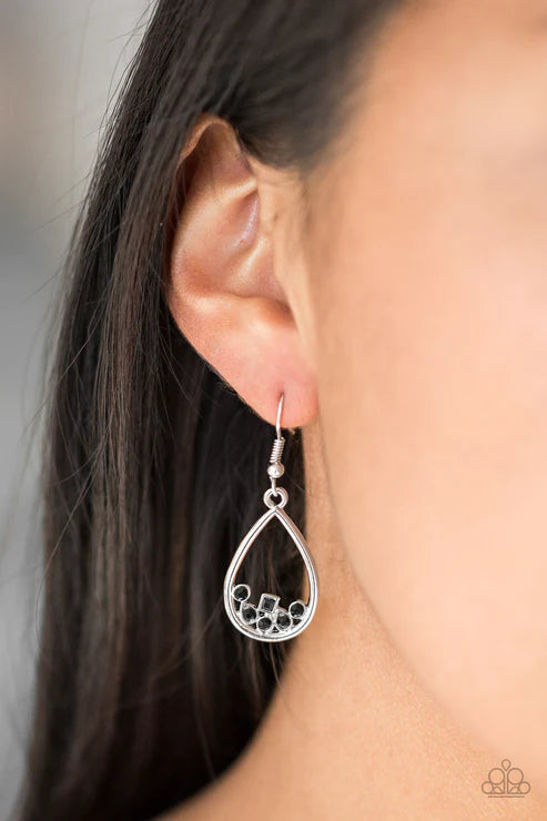 Raindrop Radiance ~ Black Earrings