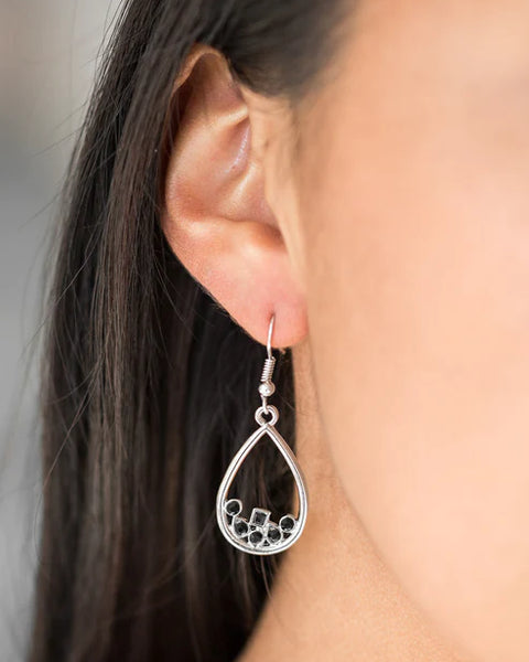 Raindrop Radiance ~ Black Earrings