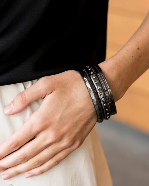 Revved Up Rhinestones ~ Black Bracelets