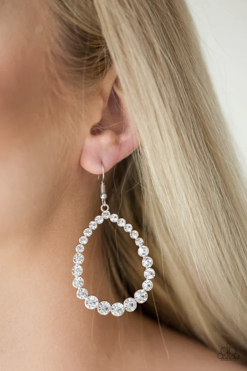 Rise And Sparkle! ~ White Earrings