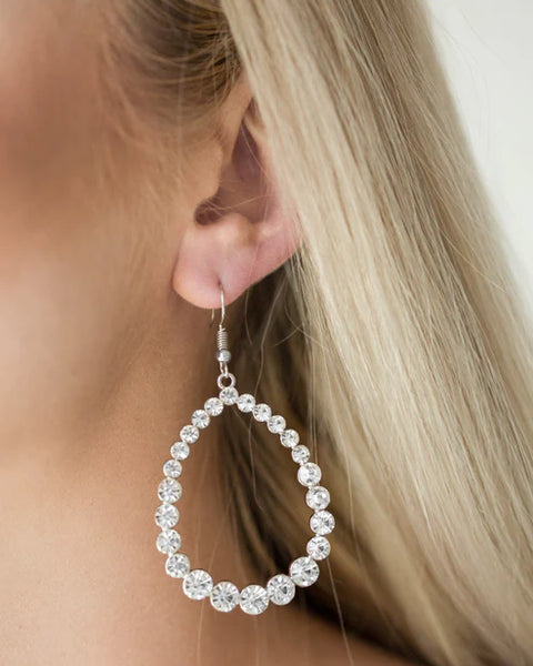 Rise And Sparkle! ~ White Earrings