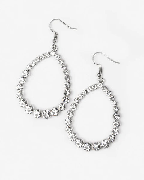 Rise And Sparkle! ~ White Earrings