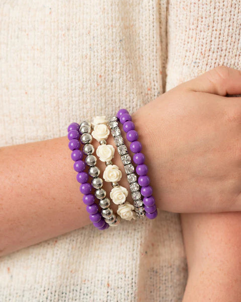 Rose Garden Grandeur ~ Purple Bracelet