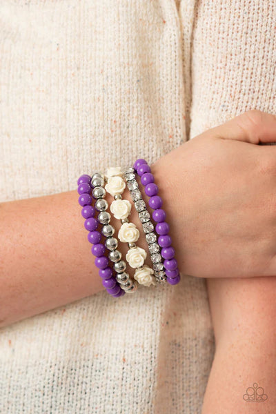 Rose Garden Grandeur ~ Purple Bracelet