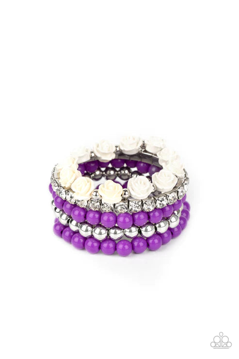 Rose Garden Grandeur ~ Purple Bracelet