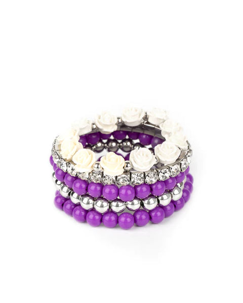 Rose Garden Grandeur ~ Purple Bracelet