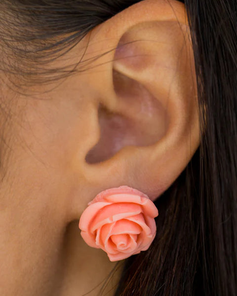 Rose Roulette ~ Orange Earrings