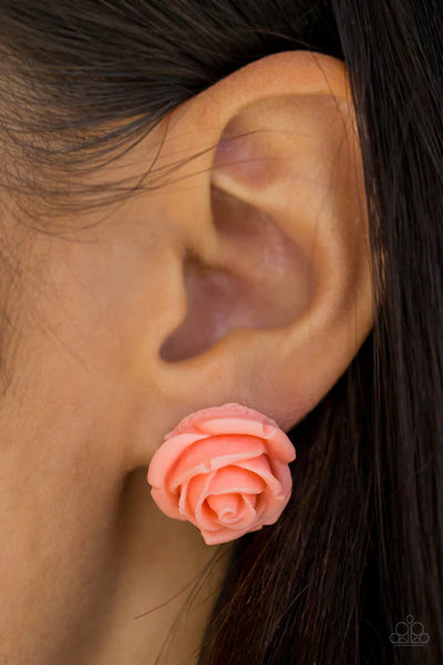 Rose Roulette ~ Orange Earrings