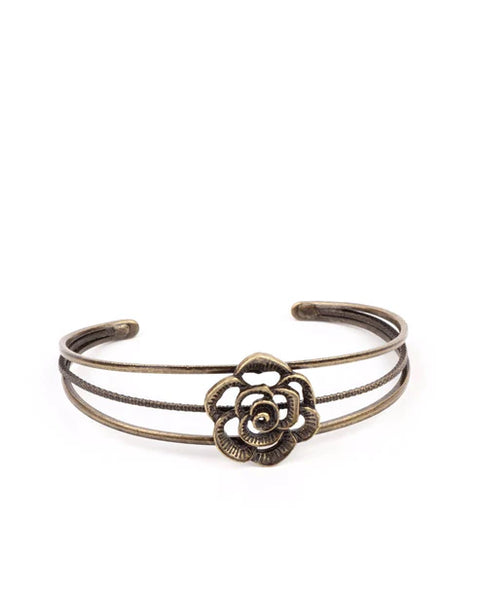 Rosy Repose ~ Brass Bracelet