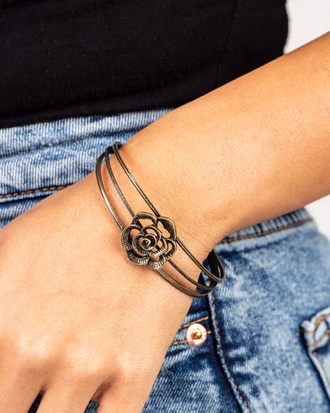 Rosy Repose ~ Brass Bracelet