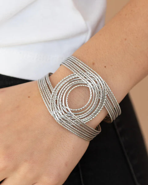 Rustic Coils ~ Silver Bracelet
