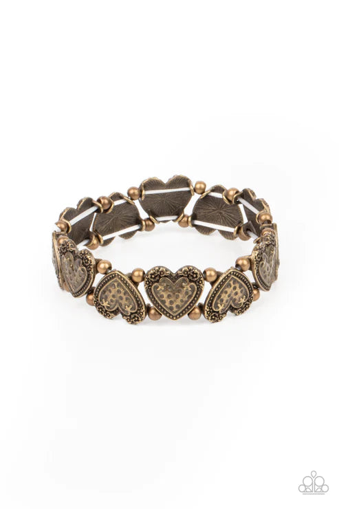 Rustic Heartthrob ~ Brass Bracelet