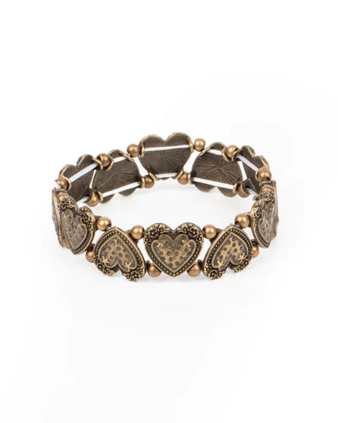 Rustic Heartthrob ~ Brass Bracelet