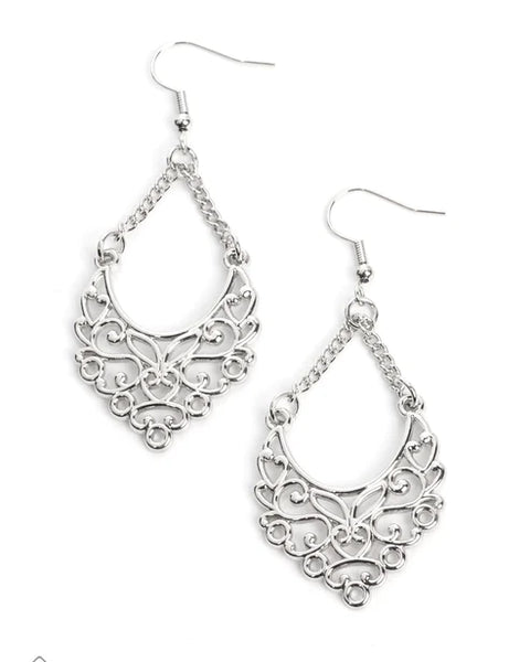 Sentimental Setting ~ Silver Earrings