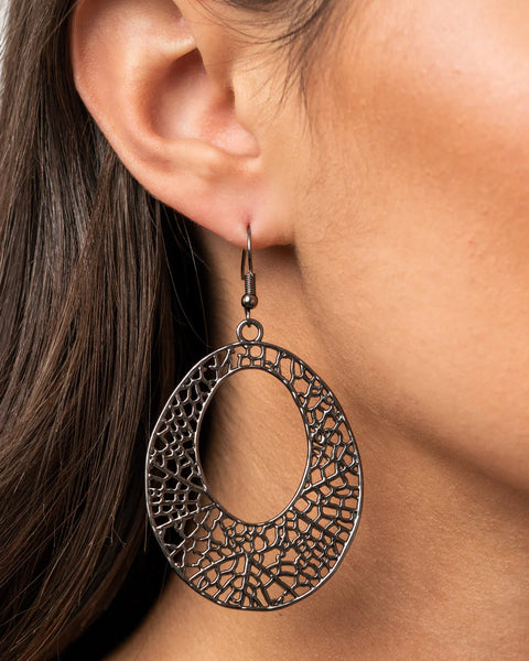 Serenely Shattered ~ Black Earrings