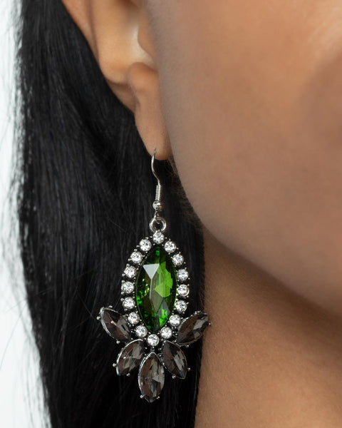 Serving Up Sparkle ~ Green Earrings