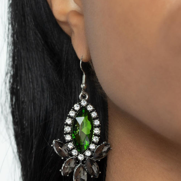 Serving Up Sparkle ~ Green Earrings