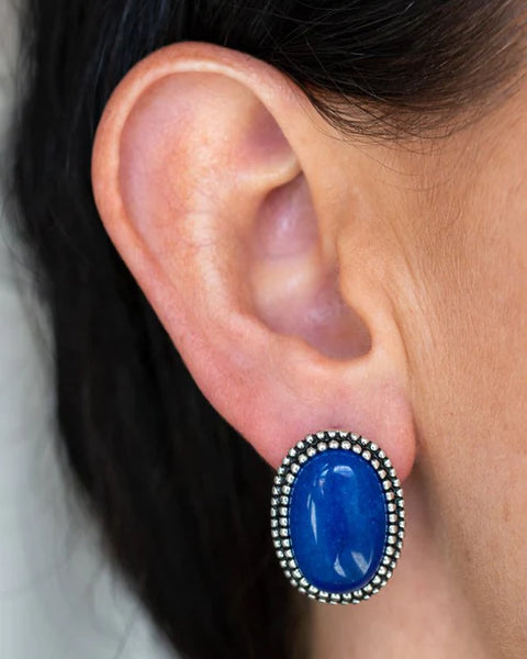 Shiny Sediment ~ Blue Earrings