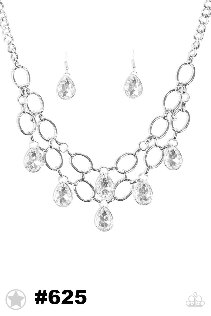 Show-stopping Shimmer ~ White Necklace