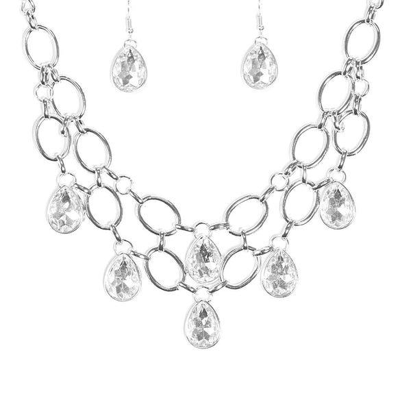 Show-stopping Shimmer ~ White Necklace