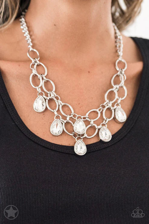 Show-stopping Shimmer ~ White Necklace