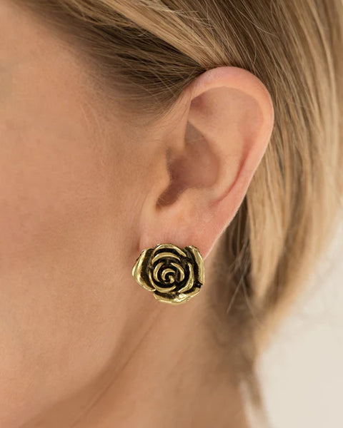 So BLOOMantic! ~ Brass Earrings