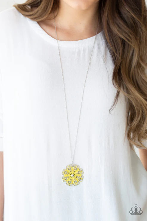 Spin Your PINWHEELS ~ Yellow Necklace