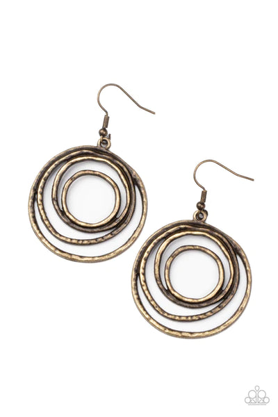 Spiraling Out Of Control ~ Brass Earrings